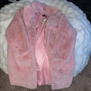 Baby pink faux fur Coat